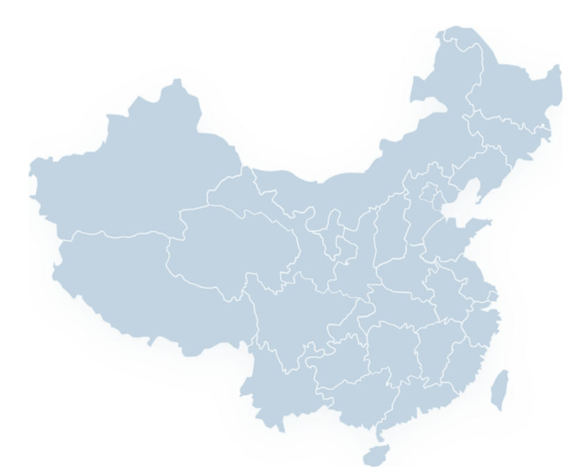 China map showing branch locations